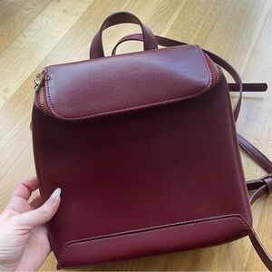 Burgundy Leather Backpack